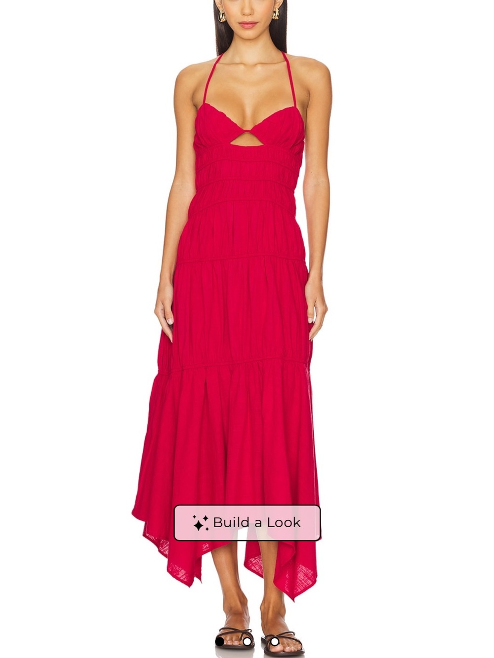 REVOLVE Fuchsia Tiered Midi Dress - Picture 2 of 3
